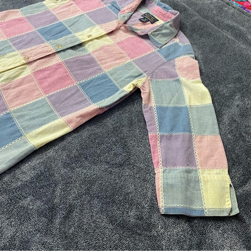 Willow Ridge Pink and Purple Patchwork Plaid Shirt Spring - Easter - Pastel - Picture 3 of 10